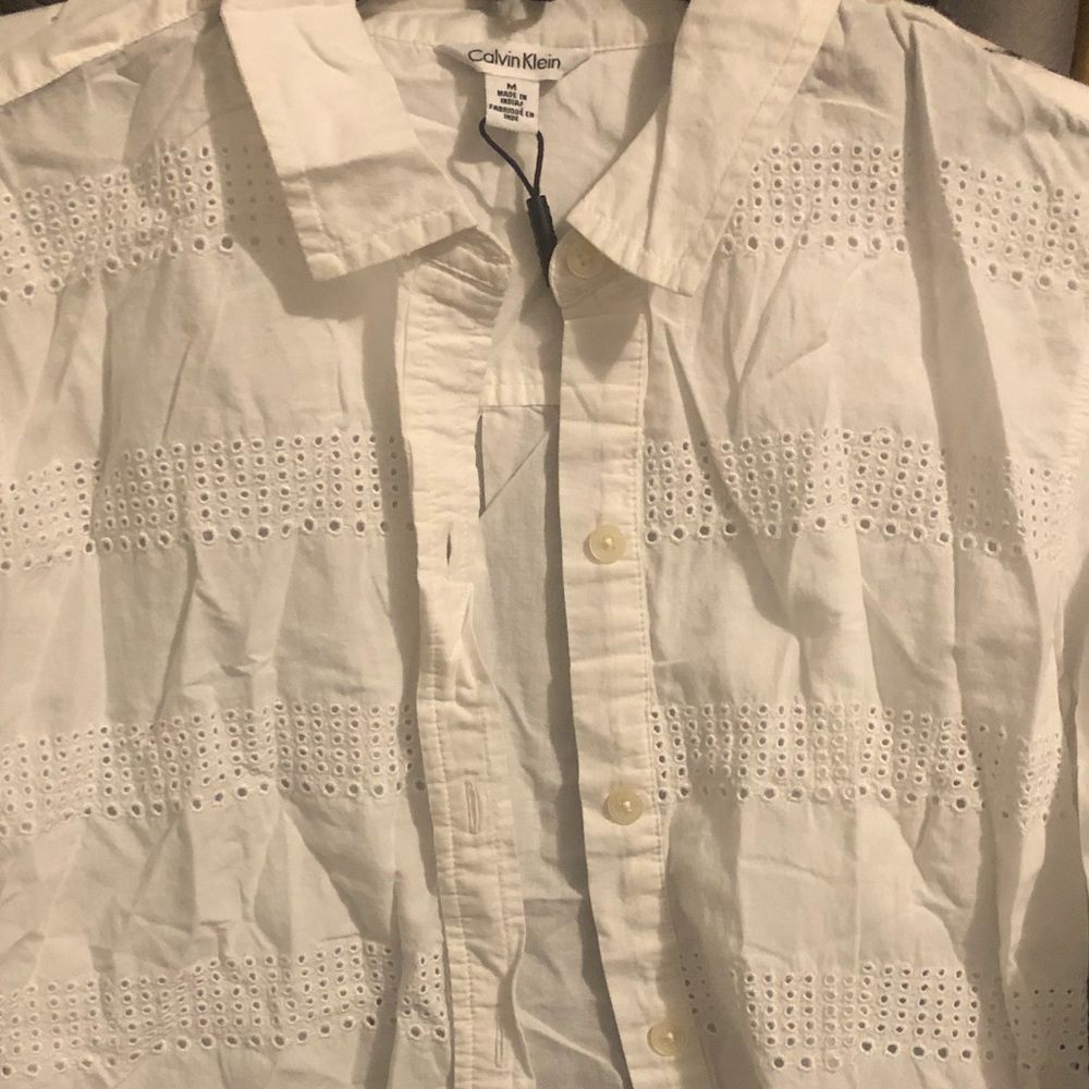 white button down calvin klein will be ironed